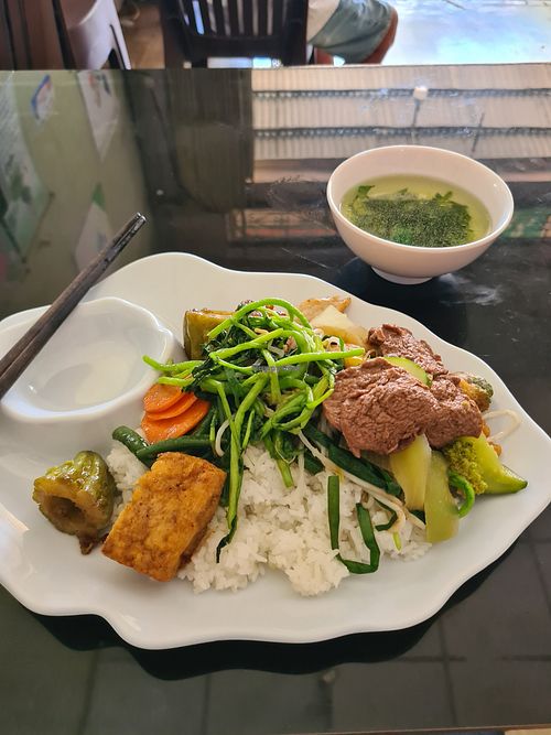 Rice plate, only 15k! at Ẩm Thực Chay in Lam Dong