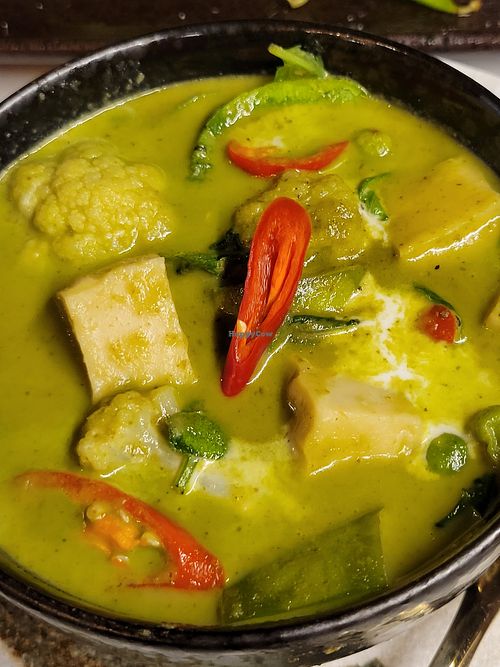 Green curry at Pranaa Food For Life in Bangkok