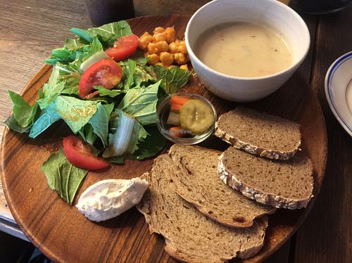 bread, salad, soup set  at Cafe Sukkara - 수카라 in Seoul