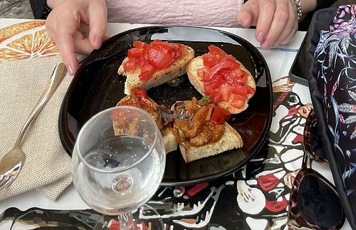 Aubergine and tomato bruschetta   at Sapori Di Mare in Taormina