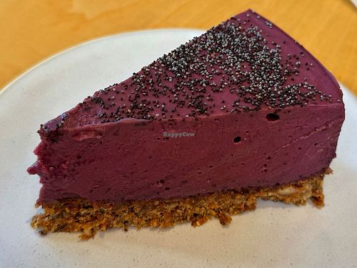 Raw, vegan blueberry tart. at Numa Café - AMUN Cafe in Lisbon