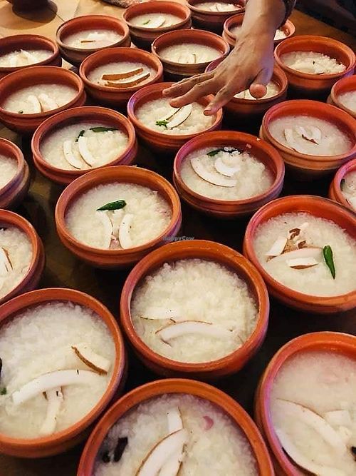 Paanta - traditional fermented rice at Bangu Vegan in Dhaka