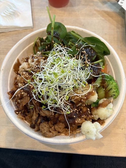 Asian chicken teriyaki rice bowl   at Earth Aloha Eats in Kihei