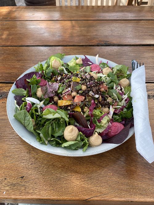 Vegan Lentil salad with hummus  at Feed your Soul in Phan Thiet