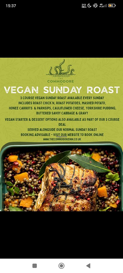 The original Facebook post at The Commodore Inn in Grange-over-sands