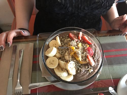 Açai bowl at Vegan Planet in Cancun