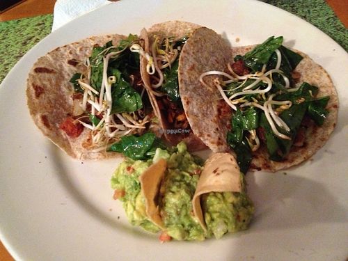 Vegan tacos  at Vegan Planet in Cancun