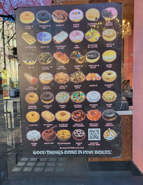 Vegan donuts are clearly marked at Voodoo Doughnuts in San Antonio
