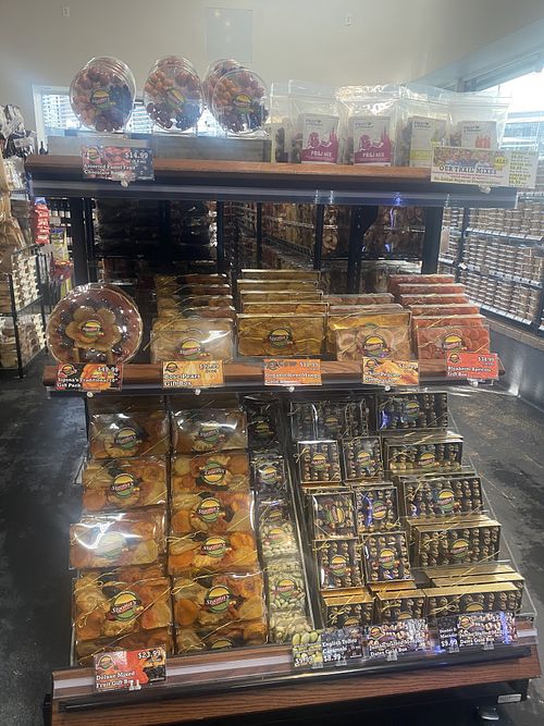 Dried Fruit and Care Packages - So Much Plastic 😩  at Sigona's Farmers Market in Palo Alto