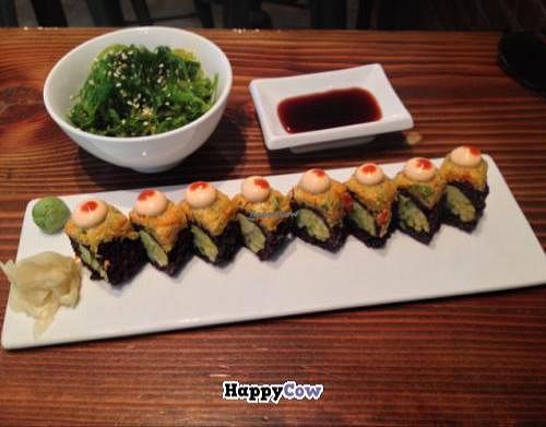 Spicy Mango Roll and Seaweed Salad at Beyond Sushi - Union Square in New York City
