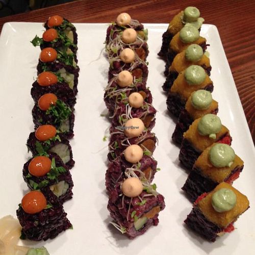multiple different rolls at Beyond Sushi - Union Square in New York City
