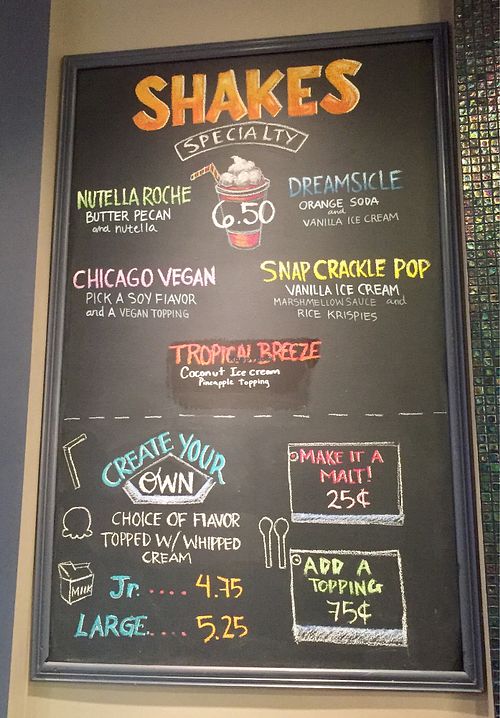 Vegan shakes at George's Ice Cream and Sweets in Chicago