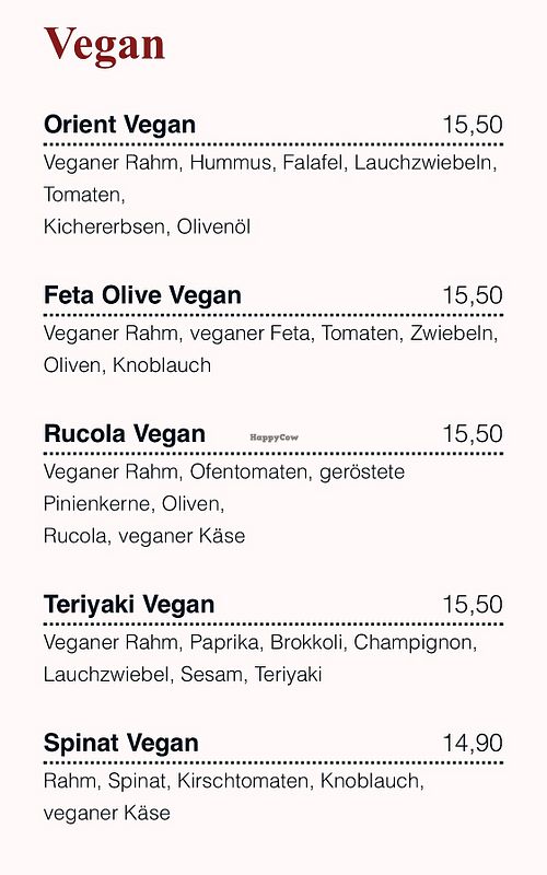 Vegane Flammkuchen  at Gaston Flammkuchen in Bremen