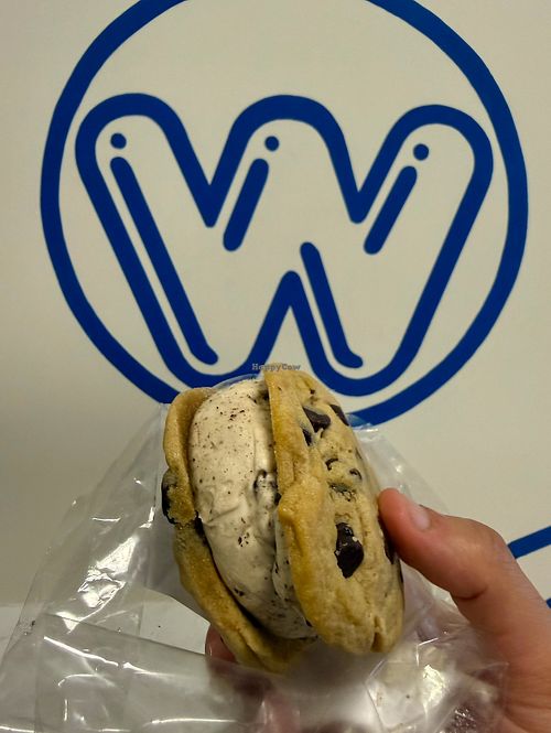 Vegan Chocolate Chip Cookies n' Cream Sandwich at Whit's Frozen Custard in Boca Raton