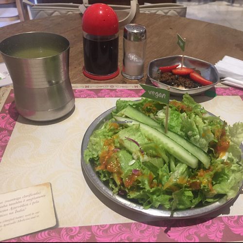 Salad and dessert at Gulab Hari in Sao Paulo