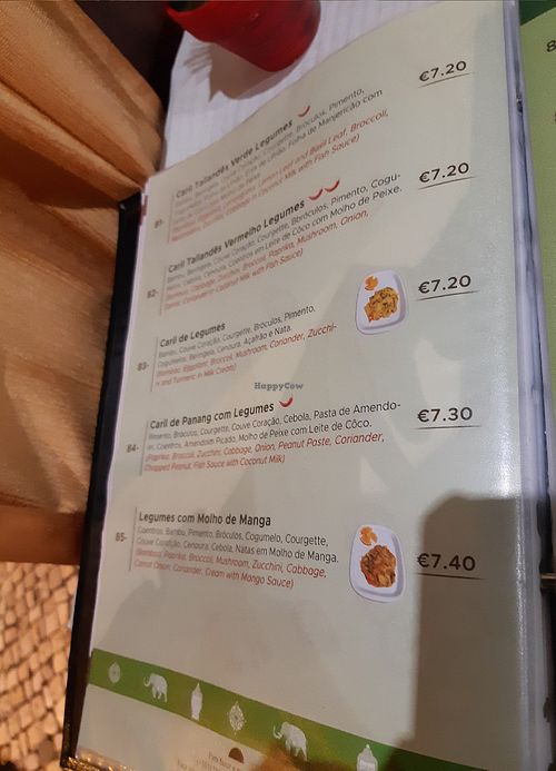Vegetarian menu (page 2) at Quick Asia in Lisbon