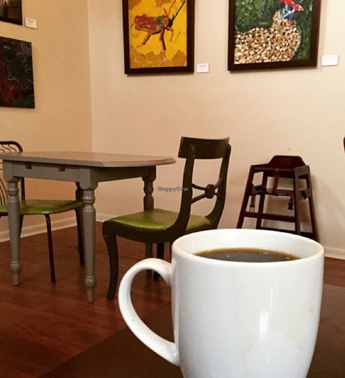 organic coffee at Roots Organic Juice Cafe in Valparaiso