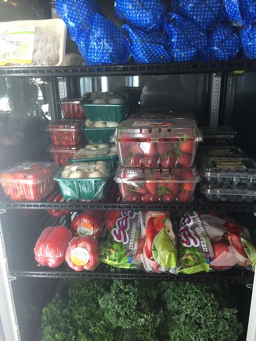 fresh organic fruits and vegetables for sale at Roots Organic Juice Cafe in Valparaiso