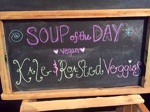 delicious vegan soups at Roots Organic Juice Cafe in Valparaiso