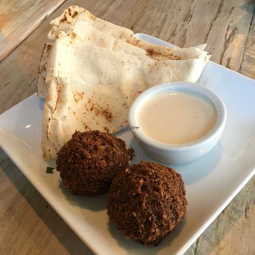 Extra falafel! : ) at Meditrina Market Cafe in Valparaiso