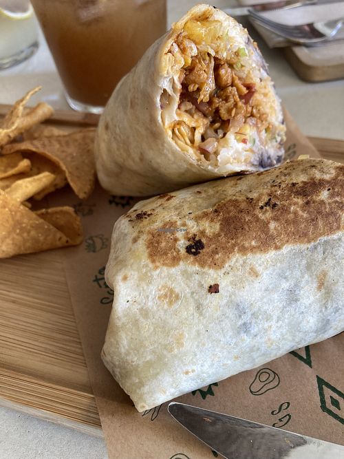 Burrito el pastor with pineapple  at Gallo Santo in Barcelona