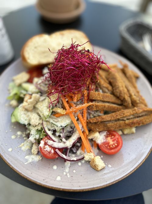 Life Deli salad with schnitzel - excellent!   at Life Deli in Frankfurt