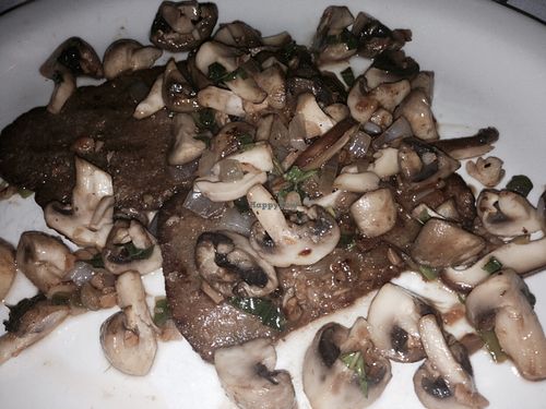 Seitan mushroom marsala (different lighting) at John's of 12th Street in New York City