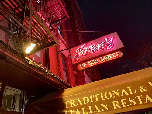 sign  at John's of 12th Street in New York City
