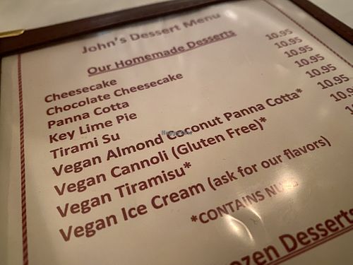 desserts  at John's of 12th Street in New York City