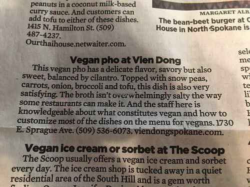 Vegan Pho at Vien Dong at Vien Dong in Spokane