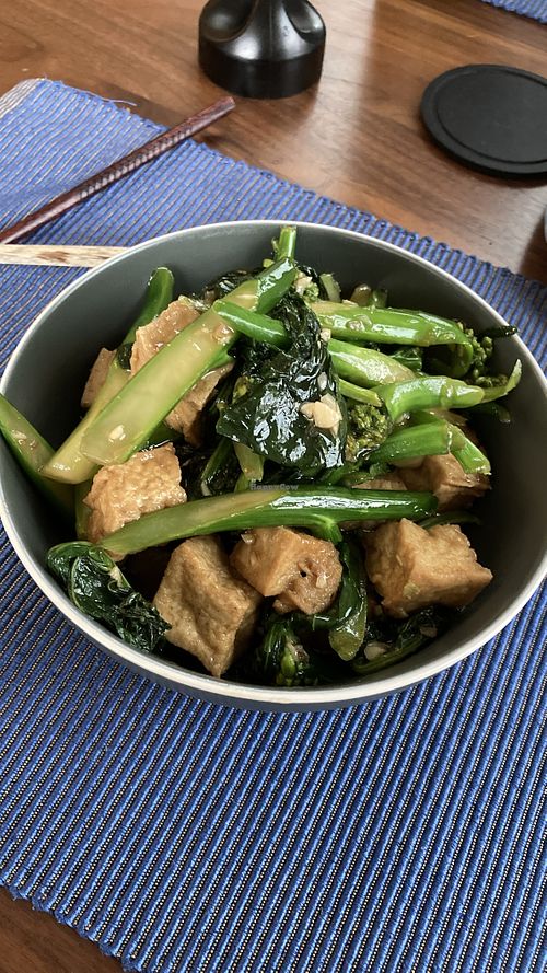 Tofu Chinese broccoli stirfry  at Pho Le Restaurant in Boston