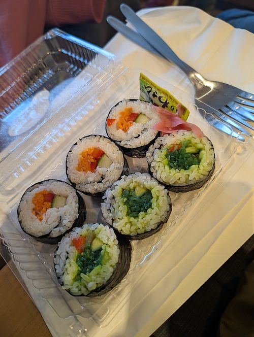 Vegan Sushi at Interislander Cook Strait Ferry in Wellington
