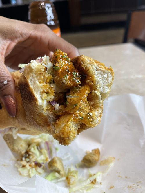 Chop-Fried Chicken Hero  at Straight Outta Plantz (S.O.P-STL) in St Louis