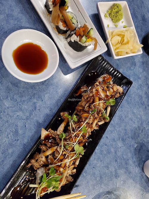 Crazy Mushroom roll and futomaki without egg #Veganuary at Sushi To Dai For in San Rafael