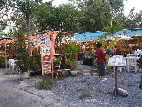 Outside seating area at Samsen Center in Bangkok