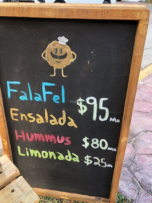 Prices  at Monkey Monkey Falafel in Bacalar