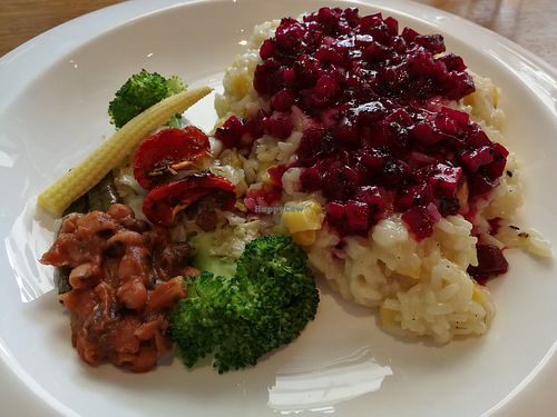 risotto with pineapple and dragonfruit sauce at People Cafe in Hualien