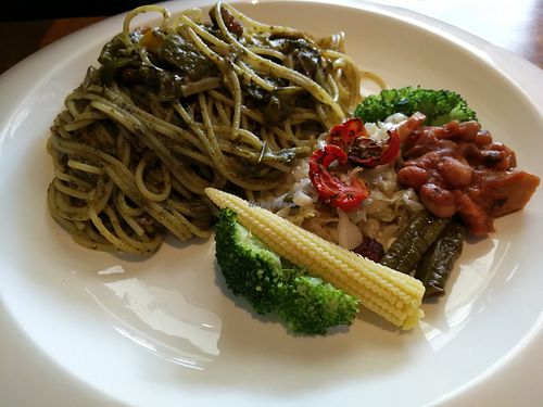 pasta with pesto sauce at People Cafe in Hualien