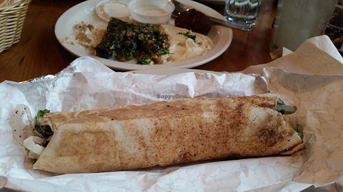 falafel hummus wrap. super good.  at Aladdin's Eatery in Mishawaka