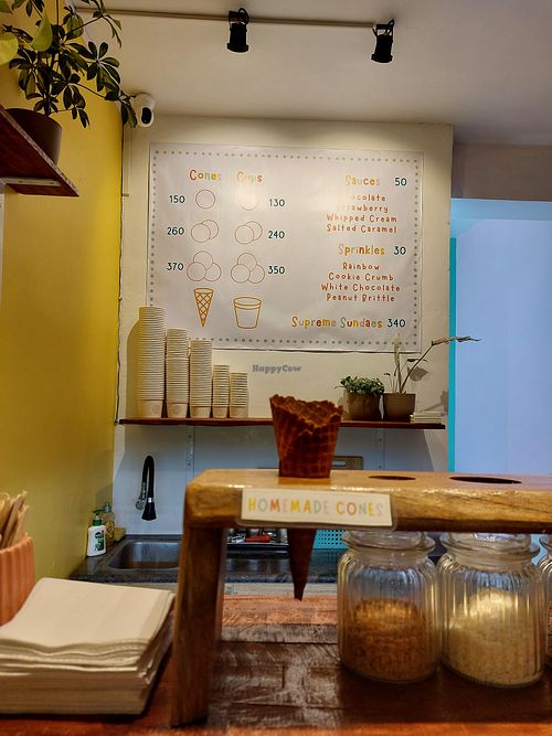 Menu at Juno's Gelato in Palolem