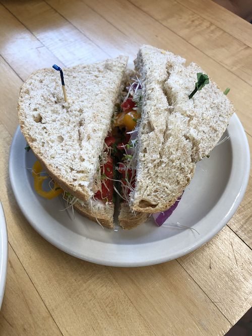 Vegan veggie sandwich at Cafe Rosetta in Calumet