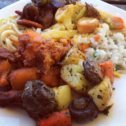 mixed plate at Loving Hut Perth in Wembley