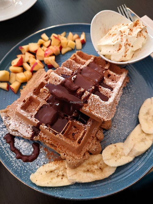 Sweet waffle 🧇 at Café Naiv in Innsbruck