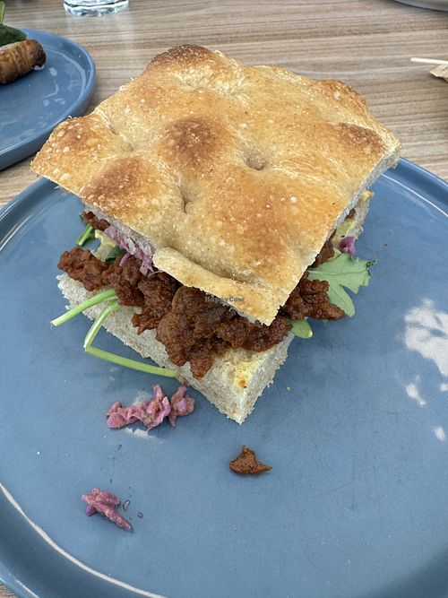 Bbq spy curl sandwich   at Feast & Fallow in Vancouver