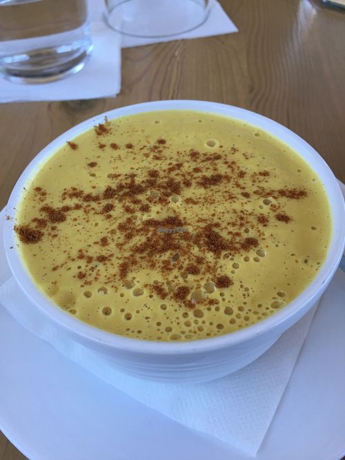 Warm butternut squash soup at Vitality Bistro in Mount Dora