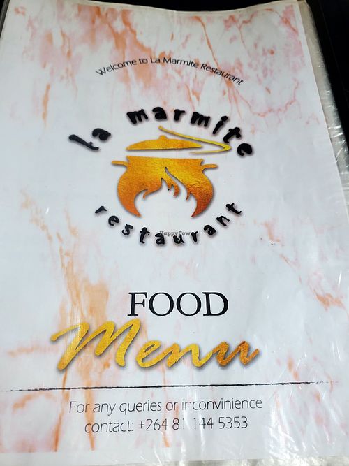 Menu at Café Zoo - La Marmite Royale in Windhoek