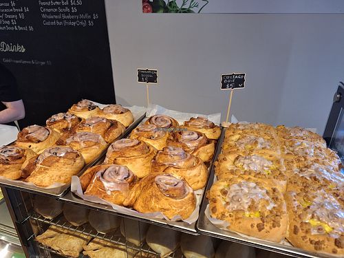 Cinnamon rolls at Krishna Food in Christchurch