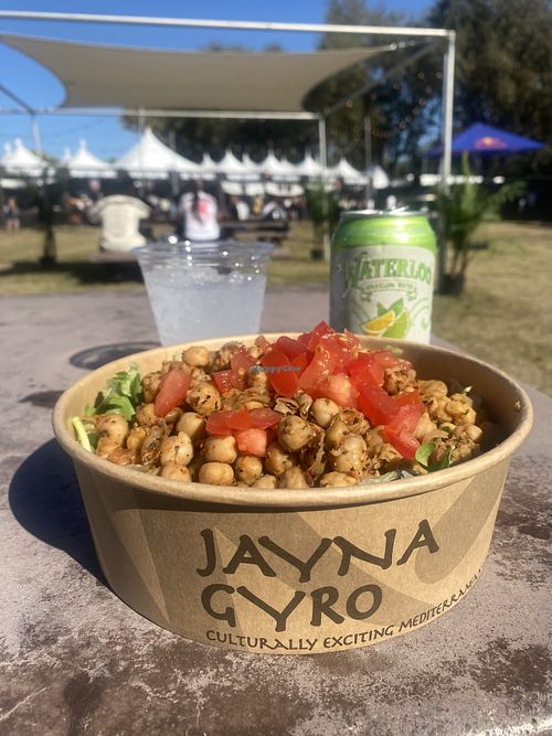 Fresh Salads Hit on Warm Days w/Sparkling H2O  at Jayna Gyro in Emeryville