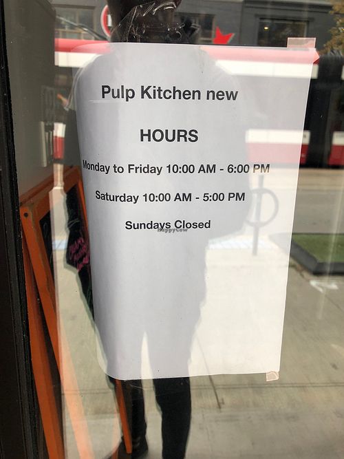 working hours at Pulp Kitchen in Toronto