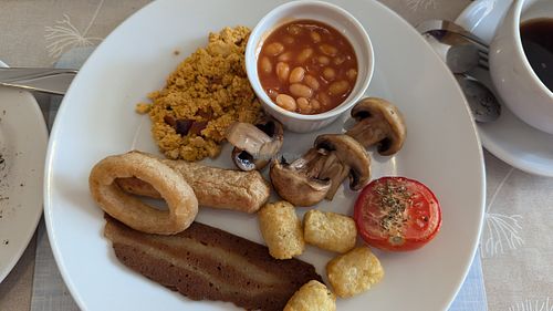 Smaller version of full breakfast at The Miggi Vegan Guesthouse in Paignton